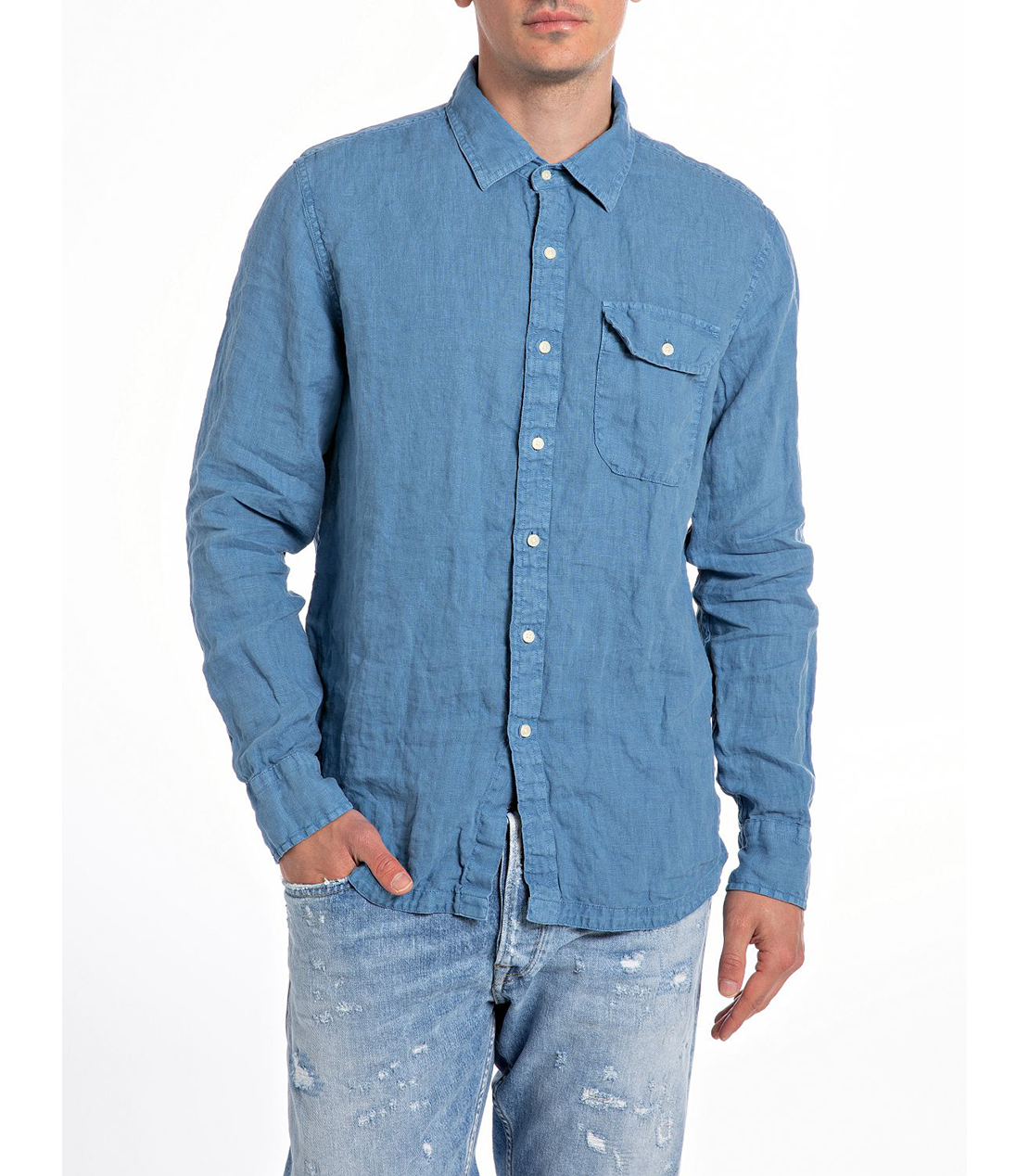 リネンレギュラーフィットシャツ